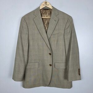 Brooks Brothers Madison Fit Plaid Wool Windowpane Sport Coat Blazer Mens 42S